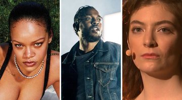 None - Rihanna para Harper's Bazaar (Foto: Gray Sorrenti/Divulgação), Kendrick Lamar (Foto: Amy Harris / Imovision / AP) e Lorde (Foto: Reprodução/Vídeo)