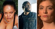 Rihanna para Harper's Bazaar (Foto: Gray Sorrenti/Divulgação), Kendrick Lamar (Foto: Amy Harris / Imovision / AP) e Lorde (Foto: Reprodução/Vídeo)