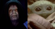 Baby Yoda em The Mandalorian/ Palpatine em Retorno de Jedi (foto: reprodução/ Lucasfilm)