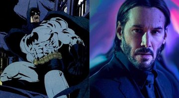 Batman em O Longo Dia das Bruxas / John Wick (Montagem: Reprodução / DC Comics / Lionsgate)