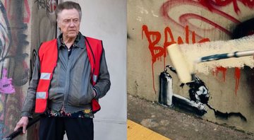 Christopher Walken em The Outlaws e pintura de Banksy destruída (Foto: Divulgação/BBC)
