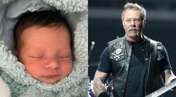 Bebê que nasceu no show do Metallica (Foto: Reprodução / Instagram) e vocalista da banda, James Hetfield (Foto: ShutterStock)