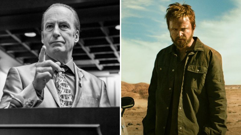 Bob Odenkirk em Better Call Saul (Foto: Reprodução/AMC) e Aaron Paul em El Camino: A Breaking Bad Movie (Foto: Reprodução/Netflix)