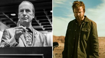 None - Bob Odenkirk em Better Call Saul (Foto: Reprodução/AMC) e Aaron Paul em El Camino: A Breaking Bad Movie (Foto: Reprodução/Netflix)