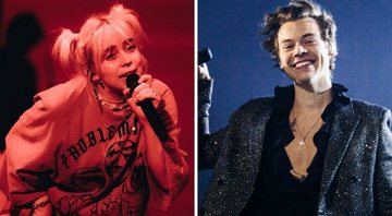 Billie Eilish (Foto: Rich Fury/Getty Images) e Harry Styles (Foto: Helene Marie Pambrun / Getty Images)