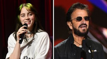 Billie Eilish (Foto: Scott Dudelson/Getty Images) e Ringo Starr no Grarmy 2021 (Kevin Winter/Getty Images for The Recording Academy)