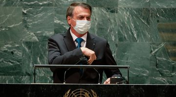 Jair Bolsonaro em discurso na ONU nesta terça, 21 (Foto: Eduardo Munoz-Pool/Getty Images)