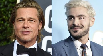 None - Brad Pitt no Globo de Ouro 2020 (Foto: Jordan Strauss / Invision / AP) e Zac Efron (Foto: Richard Shotwell/Invision/AP)