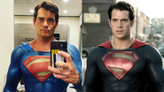 Brad Abramenko como Superman (Foto: Reprodução / Instagram / Brad Abramenko) | Henry Cavill como Superman (Foto: Reprodução / Warner)