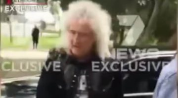 Brian May na filmagem do Channel 7 em Brisbane, Austrália (foto: reprodução/ YouTube)