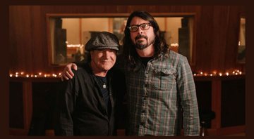 None - Brian Johnson, o vocalista do AC/DC, e Dave Grohl, líder do Foo Fighters (Foto: Divulgação)