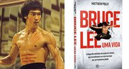 Bruce Lee em Operação Dragão (Foto: Reprodução) / Capa de Bruce Lee: Uma Vida (Foto: Divulgação/Editora Seoman)
