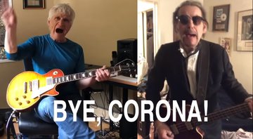 Berton Averre e Prescott Niles, ex-integrantes do The Knack cantam "Bye, corona" em paródia (foto: reprodução YouTube)