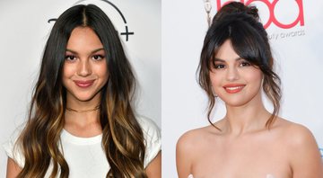 Cantora Olivia Rodrigo a esquerda (Foto: Frazer Harrison/Getty Images) e cantora Selena Gomez a direita (Foto: Tibrina Hobson/Getty Images)