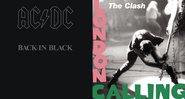 Capa dos discos Back in Black, do AC/DC, e London Calling, do The Clash (Fotos: Reproducao via Rolling Stone EUA)