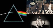 Capas dos discos The Dark Side of the Moon do Pink Floyd, Abbey Road dos Beatles e When We All Fall Asleep, Where Do We Go? da Billie Ellish (Foto: Divulgação)