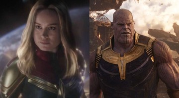 Capitã Marvel e Thanos (Foto 1: Reprodução/ Foto 2: Reprodução)