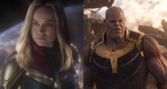 Capitã Marvel e Thanos (Foto 1: Reprodução/ Foto 2: Reprodução)