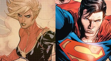 None - Capitã Marvel e Superman (Foto 1: Reprodução Marvel Comics/ Foto 2: Reprodução)