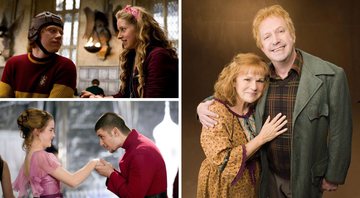 None - Rony e Lilá (acima), Hermione e Viktor Krum (abaixo), Sr. e Sra. Weasley (dir.) (Fotos: Divulgação / Warner)