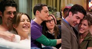 Meredith e Derek em Grey's Anatomy, Sheldon e Amy em Big Bang Theory e Ross e Rachel em Friends (Fotos: Reprodução)
