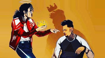 None - Michael Jackson é ilustrado passando a coroa para Chris Brown (Foto: Reprodução / Instagram)