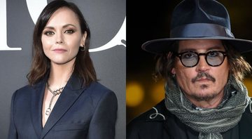 None - Christina Ricci (Foto: Reprodução / Twitter) e Johnny Depp (Foto: Marilia Sicilia / Getty Images)
