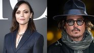 Christina Ricci (Foto: Reprodução / Twitter) e Johnny Depp (Foto: Marilia Sicilia / Getty Images)