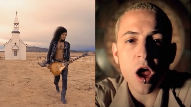 Clipe de 'November Rain' dos Guns N’ Roses (Foto: Divulgação) e clipe de 'In The End' do Linkin Park (Foto: Divulgação)