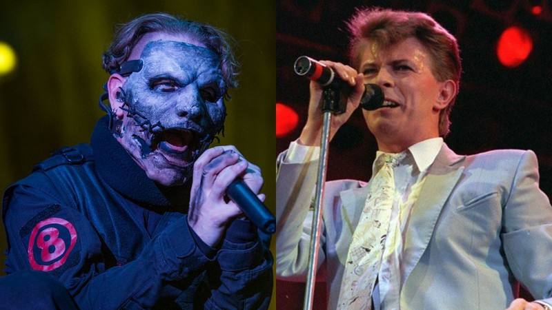 Corey Taylor e David Bowie (Foto 1:Amy Harris/Invision/AP e Foto 2: AP)