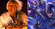Christopher Lloyd e Michael J. Fox  em De Volta para O Futuro (Foto: Reprodução) e Vingadores: Ultimato (Foto: Marvel / Reprodução)