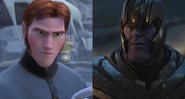 Montagem com Hans, de Frozen, e Thanos, de Vingadores: Ultimato (Foto: Reprodução)