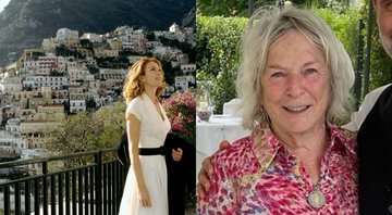 Diane Lane em Sob o Sol da Toscana (Foto: Reprodução) e Frances Mayes (Foto: Reprodução / Instagram)