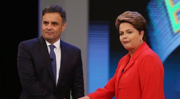 Dilma Rousseff e Aécio Neves durante disputa presidencial em 2014 (Foto:  Mario Tama/Getty Images)