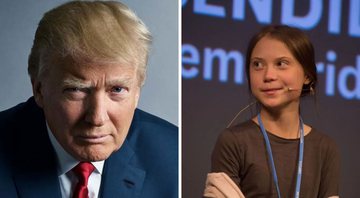 None - Donald Trump e Greta Thunberg (Foto 1: Mark Seliger e Foto 2: Lito Lizana/SOPA Images/Shutterstock)