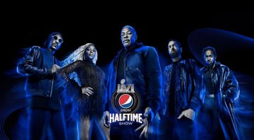 Dr. Dre, Snoop Dogg, Kendrick Lamar, Eminem e Mary J. Blige em pôster do Super Bowl (Foto: Divulgação)