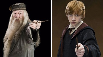 Dumbledore e Rony (Fotos: Divulgação / Warner Bros)