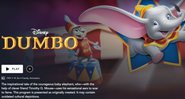 Aviso de conteúdo sensível do filem Dumbo no Disney+ (Foto: Reprodução)