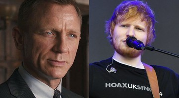 None - Daniel Craig e Ed Sheeran (Foto 1: Divulgação | Foto 2: Ben Birchall/AP)