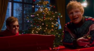 None - Ed Sheeran e Elton John em clipe de "Merry Christmas" (Foto: Reprodução)