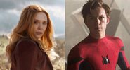 Elizabeth Olsen como Feiticeira Escarlate (Foto: Reprodução) e Tom Holland em Homem-Aranha: De Volta ao Lar (Foto: Reprodução/ Marvel)