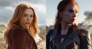 Elizabeth Olsen como Feiticeira Escarlate (Foto: Reprodução) / Scarlett Johansson como Natasha Romanoff em Viúva Negra (Foto: Divulgação/Disney)