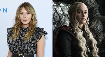 None - Elizabeth Olsen (Foto: Amanda Edwards / Getty Images) e Emilia Clarke em Game of Thrones (Foto: Divulgação / HBO)