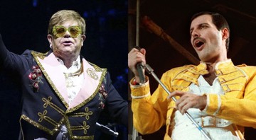 None - Montagem com Elton John (Foto: Greg Allen / Invision / AP) e Freddie Mercury (AP)