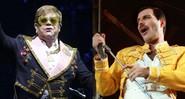Montagem com Elton John (Foto: Greg Allen / Invision / AP) e Freddie Mercury (AP)