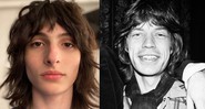 Finn Wolfhard e Mick Jagger (Foto 1: Reprodução/ Instagram/ Foto 2: Rolling Stones:50 / Reprodução)