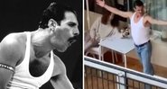 Freddie Mercury, do Queen, em 1985 (Foto: Mark Allen / AP Photo) e cover do cantor (Foto: Reprodução/YouTube)