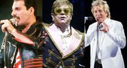 Freddie Mercury (Foto: AP/ Gill Allen), Elton John (Foto: AP) e Rod Stewart (Foto: Scott Roth / Invision / AP)