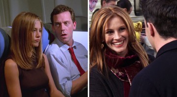 None - Jennifer Aniston e Hugh Laurie à esquerda, Julia Roberts à direita (Fotos: Reprodução / Warner)