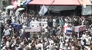 None - "Funeral" realizado por talibãs no Afeganistão após a saída das tropas norte-americanas (Foto: Divulgação/Zhman TV)
